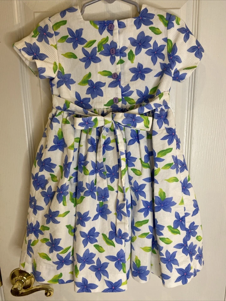 Plum Pudding Ltd Girls Sz 4T Short Sleeve Lined Floral Party Dress Easter Spring - Image 2 of 4