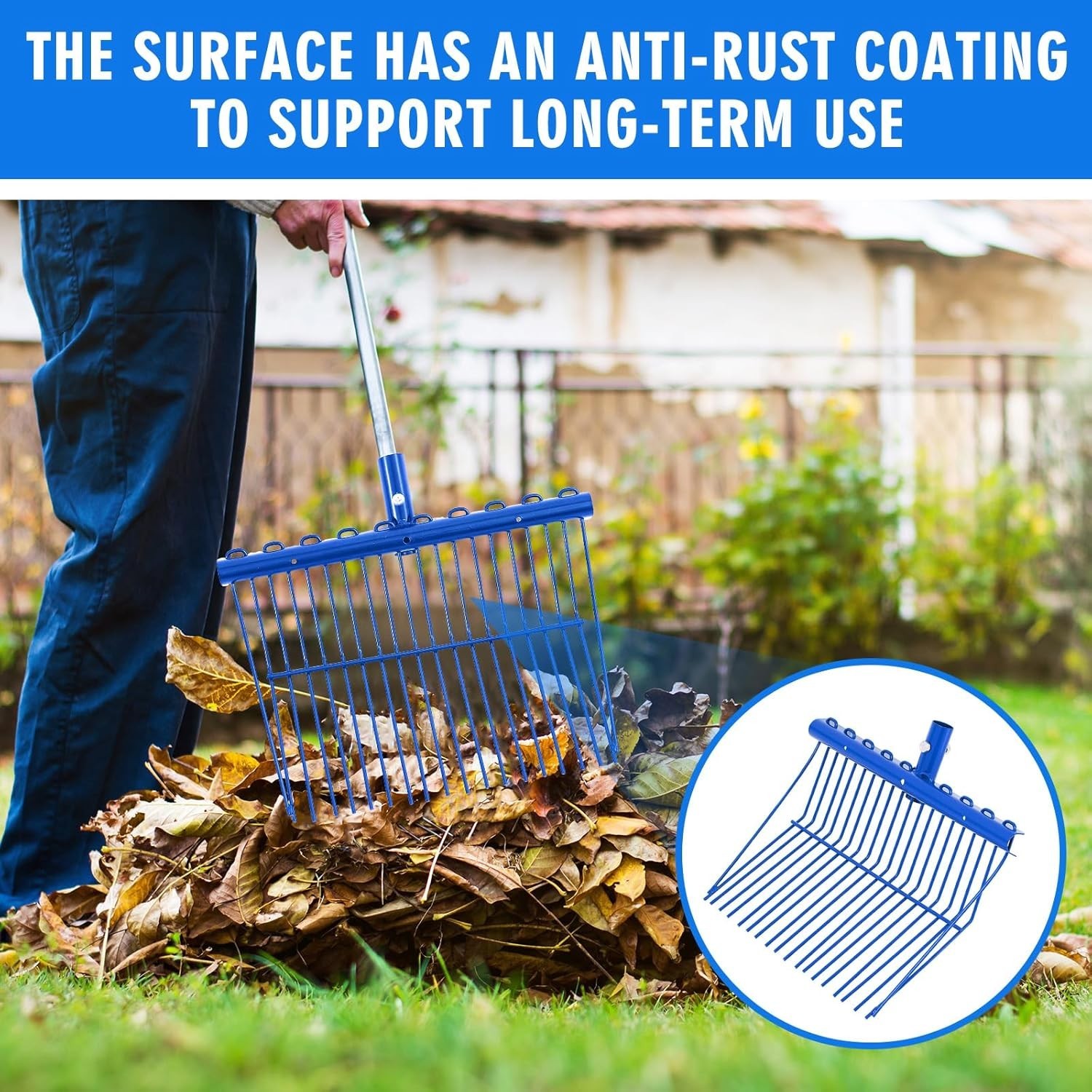 2 Pack Pitchfork Replacement Head Metal Horse Manure Rake Gardening Pitch Fork