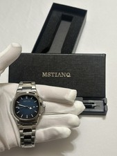 Men  s Watch Blue Dial Stainless Steel Quartz Waterproof Analog Gift