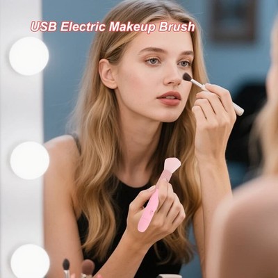 Electric Makeup Brush 10Gear Vibration Cordless Foundation Brush for Blending HB