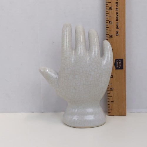 Tabella lettura palmistica ceramica vintage decorazione a mano la mano che racconta fortuna palma - Foto 2 di 3