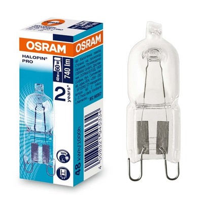Osram Halogen Stiftsockellampe 48W = 60W G9 klar 230V 740lm Halopin warm dimmbar