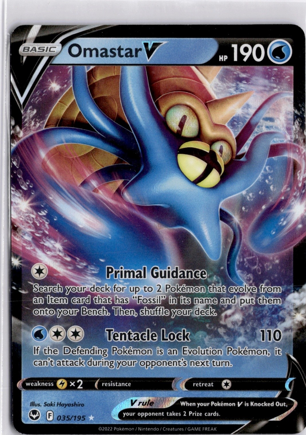 Omastar V Ultra Rare SWSH12: Silver Tempest 035/195 NM