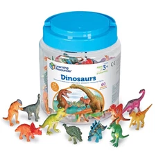 60 Piece Multi Color Dinosaur Toys For Kids Learning Counting Sorting Play