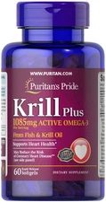 Puritan's Pride Krill Oil Plus High Omega-3 Concentrate 1085 mg - 60 Softgels