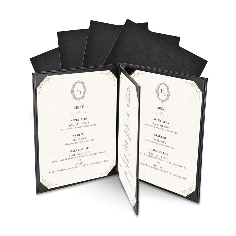 WeChef 10 Pcs 8.5x11" Leather Restaurant Menu Covers 4 View Wine List Bar