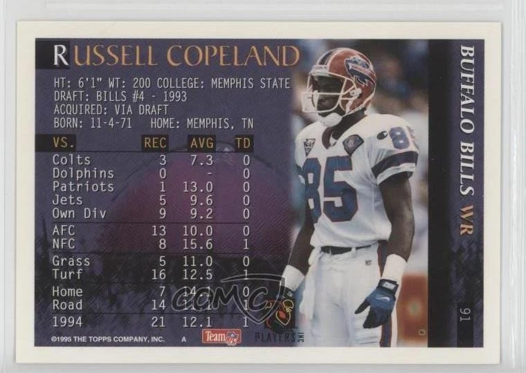 1995 Bowman Russell Copeland #91 - Image 2 of 2