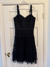 Antonio Melani Women's Little Black Dress, Midi Lace Tulle, Size 6
