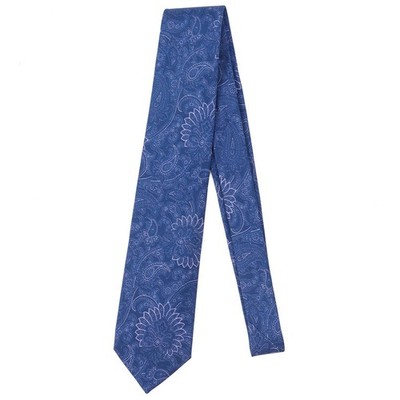 Mattabisch Napoli Blue-Lavender Intricate Paisley Printed Silk Tie 3'' Width
