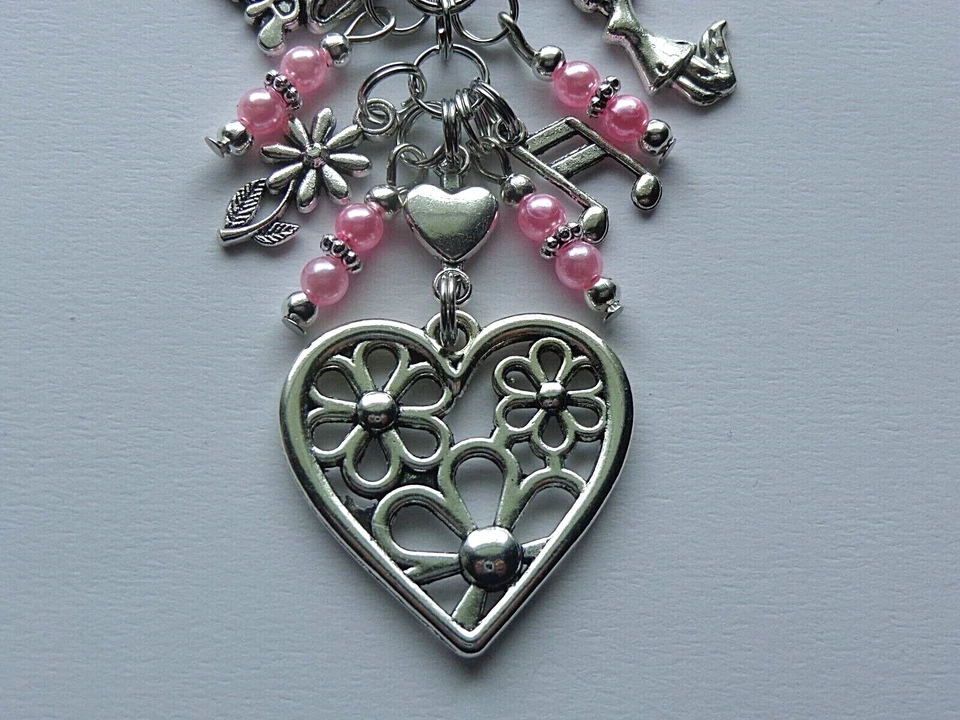 LOVE TO CHEER ANIMADORA NOTA MUSICAL CORAZÓN LLAVERO MONEDERO CLIP BOLSO ENCANTO FOB Foto 2 de 4