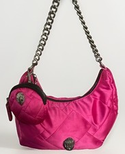 Borsa portamonete Kurt Geiger London riciclata trapuntata catena rosa caldo