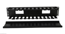 19 Inch 2U Rack Mount Cable Management Unit 12 Slots with Panel Plastic