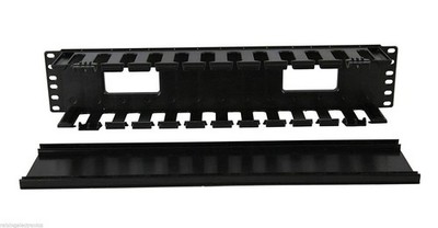 19 Inch 2U Rack Mount Cable Management Unit 12 Slots with Panel Plastic