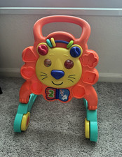Fisher-Price Baby Push Walker Walking Aid with Wheels Orange Yellow Green Blue