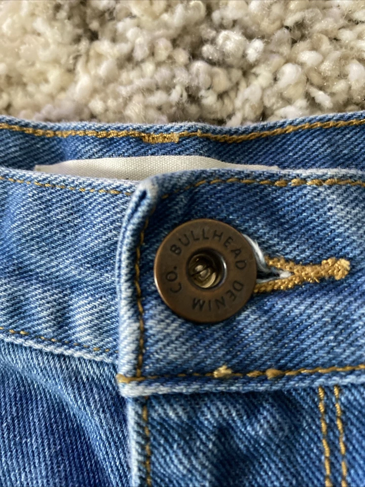 Pantalones cortos de mezclilla BULLHEAD para mujer talla 9 tiro pompón desgastado boho Foto 4 de 4