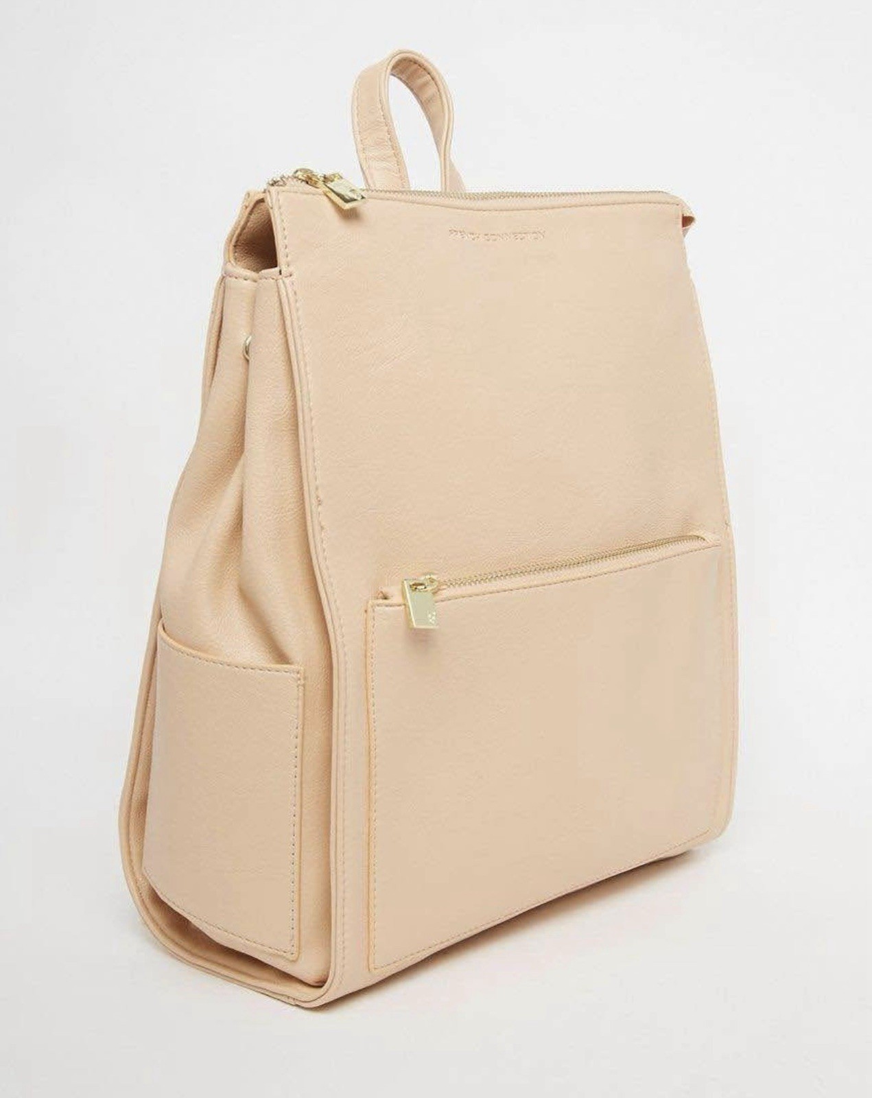French Connection Oversize Zip Backpack Blush Pin… - image 1