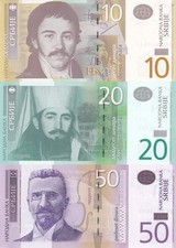 Serbia 10 20 50 Dinara 2011-2013 P 54b 55b 56a UNC Set 3 pcs