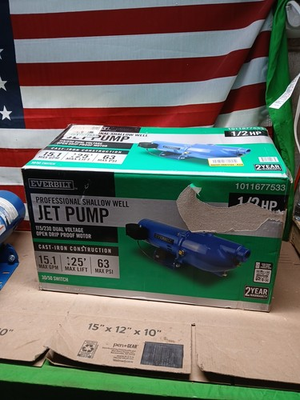 #ad Everbilt Shallow Well Jet Pump Cast Iron 1 2HP HDSWJ Tested* $99.99