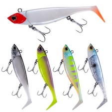 3PCS Sinking Pencil Fishing Lure 22.4g/38g Jig Hook Bait Paddle Tail Lead Head