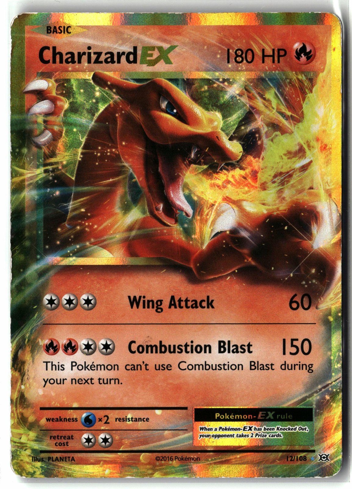 Charizard EX ⭐️ 12/108 Holo Rare EX Evolutions 2016 Pokemon LP/MP