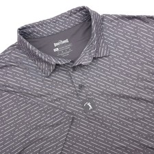 Bogey Bros Men's Polo Shirt 2XL Gray/White Dash Lines Performance Stretch
