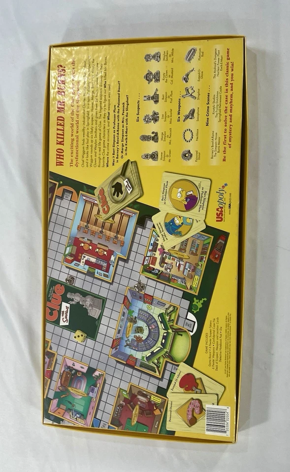 The Simpsons Clue  2nd Edition Board Game Parker Brothers Hasbro 2002 Complete - Image 3 of 4
