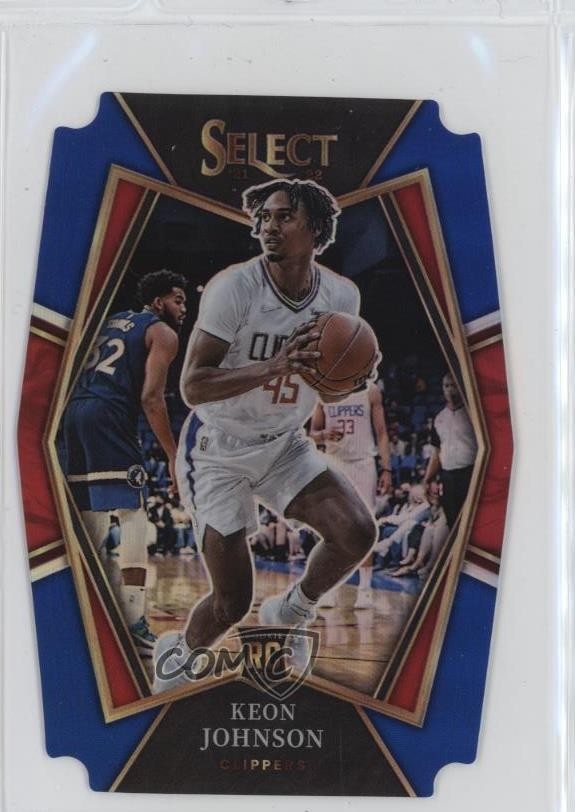 2021 Panini Select Premier Level Blue Prizm Die-Cut /249 Keon Johnson #115 0nr3
