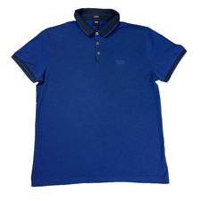 Hugo Boss Regular Fit Mercerised Navy Blue Mens Polo Shirt - Size M