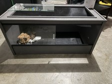 Glass Reptile Terrarium Enclosure with Sliding Top and Accessories