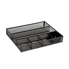 Deep Desk Drawer Organizer, Metal Mesh, Black 22131 11.75 inches long by