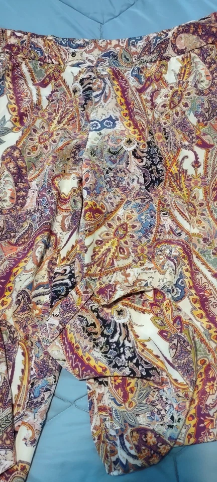 Liz Claiborne Vintage 70s Style Paisley 2pc Set Sz L Appx 14-16 Silky Feel NICE! - Image 4 of 4