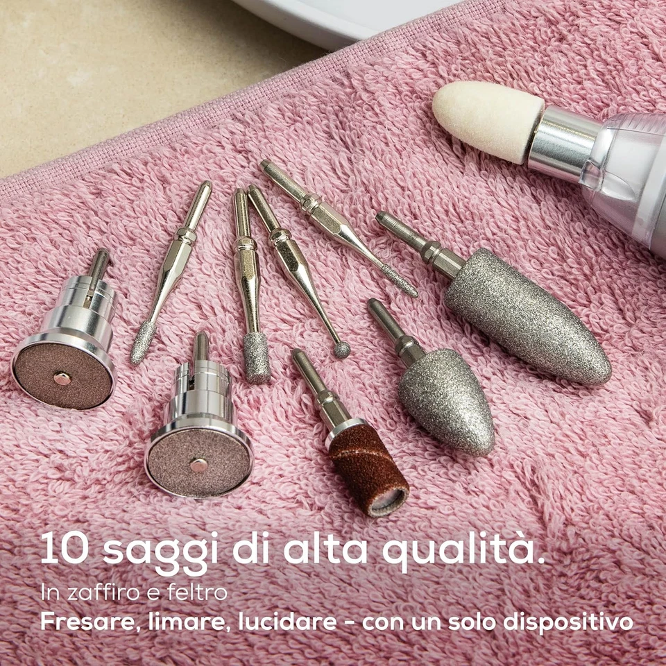 MP 62 Fresa Professionale per Manicure E Pedicure, 5400 Giri/Min, 10 Accessori i - Immagine 3 di 4