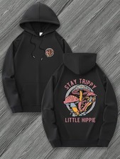 's Hippie Psychedelic 60s70s Retro Print Hoodie - Stay Trippy Little Hippie Slog