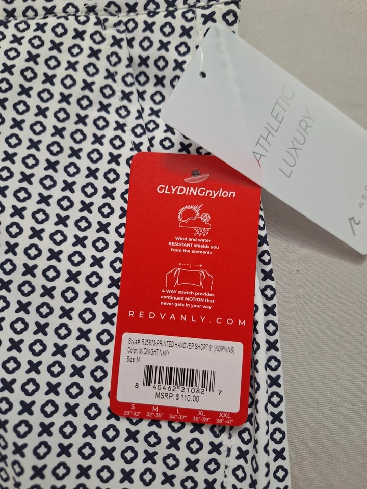 Redvanly Printed Hanover Short 9” Color Bright White/Blue Size Medium NWT - Image 4 of 4