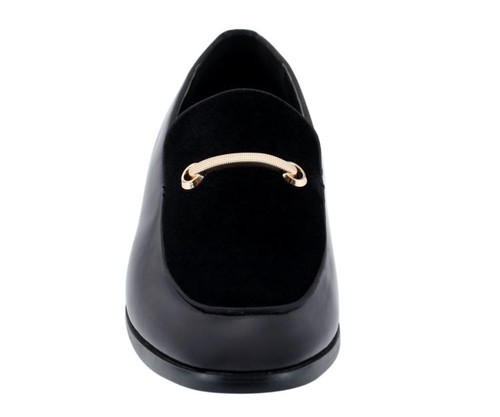 Amali Andrew Men's Dress Loafers Patent Leather Velvet Hybrid Gold Bit Slip On - Picture 18 of 53