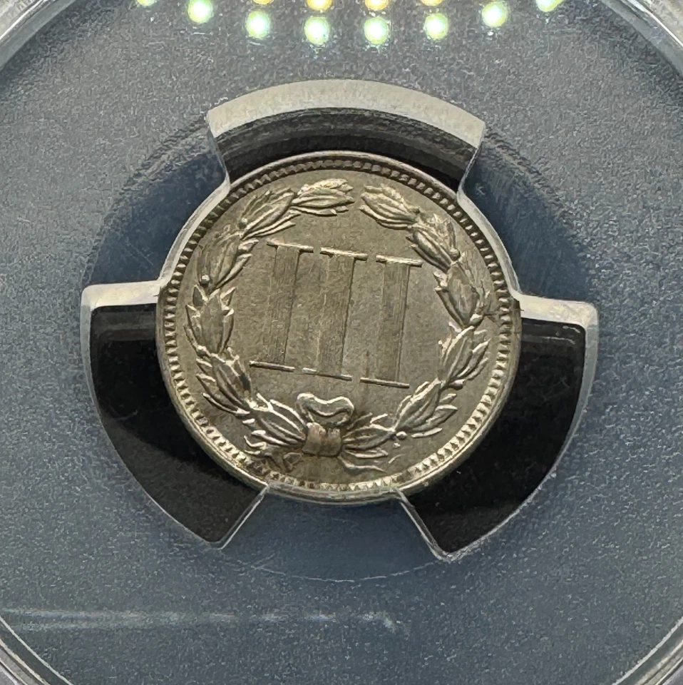 1867 3c COPPER-NICKEL PCGS AU58 11EBA25 - Image 4 of 4