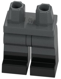 LEGO Hips and Legs with Molded Black Lower Legs / Boots Pattern 970c00pb0411