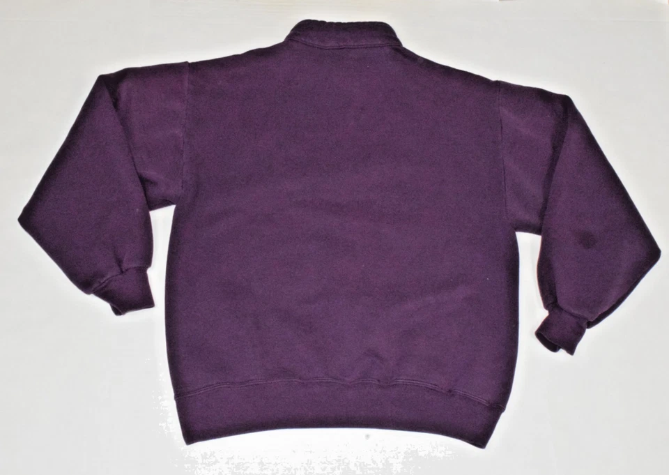 Sudadera Vintage Jerzees Talla M Años 80 Uva Púrpura Cuarto Cremallera Hecha en EE. UU. Foto 3 de 4