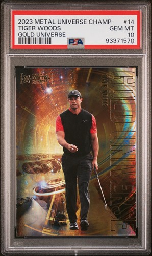 2023 Metal Universe Tiger Woods PSA 10 GEM MINT Gold Universe Skybox Champions