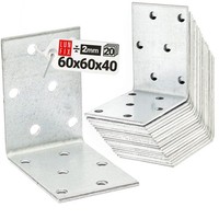 20 X Winkelverbinder - Lochplattenwinkel 60X60X40 Montagewinkel Holzverbinder