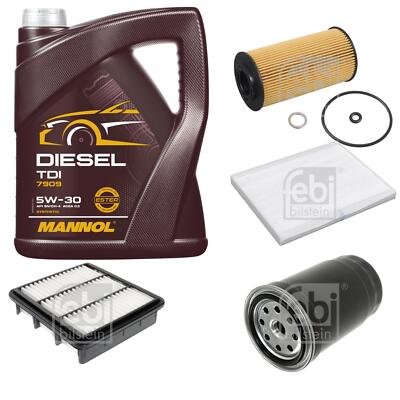 FEBI BILSTEIN Inspektionspaket 5L MANNOL Diesel TDI 5W-30 für Hyundai i30 Kombi