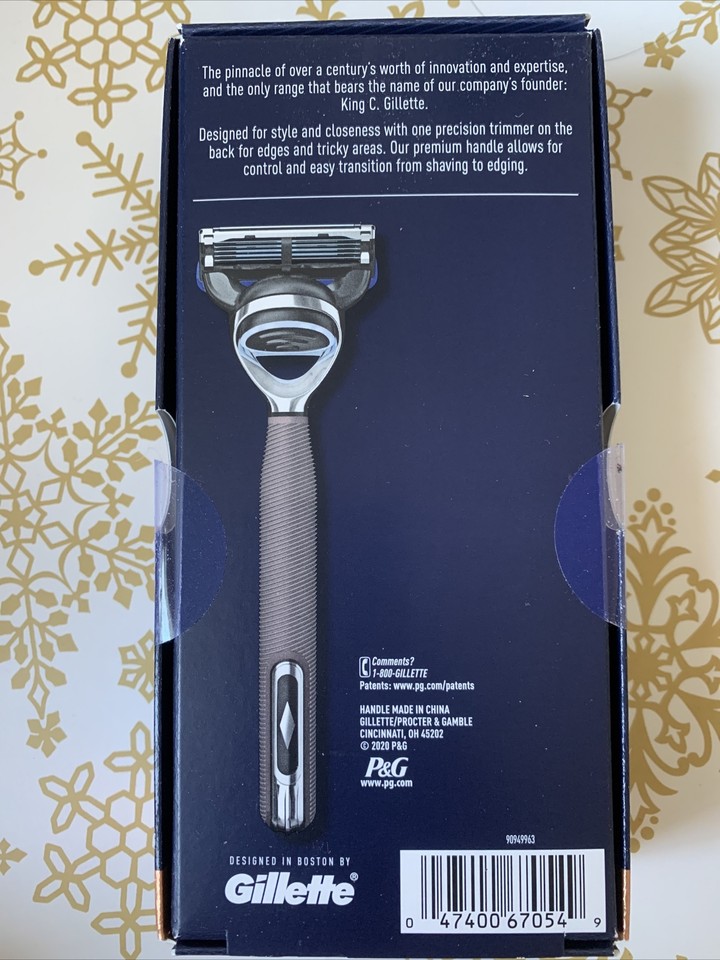King C Gillette Shave & Edging Razor 5 Blade + 2 Blade Refills Navy ...