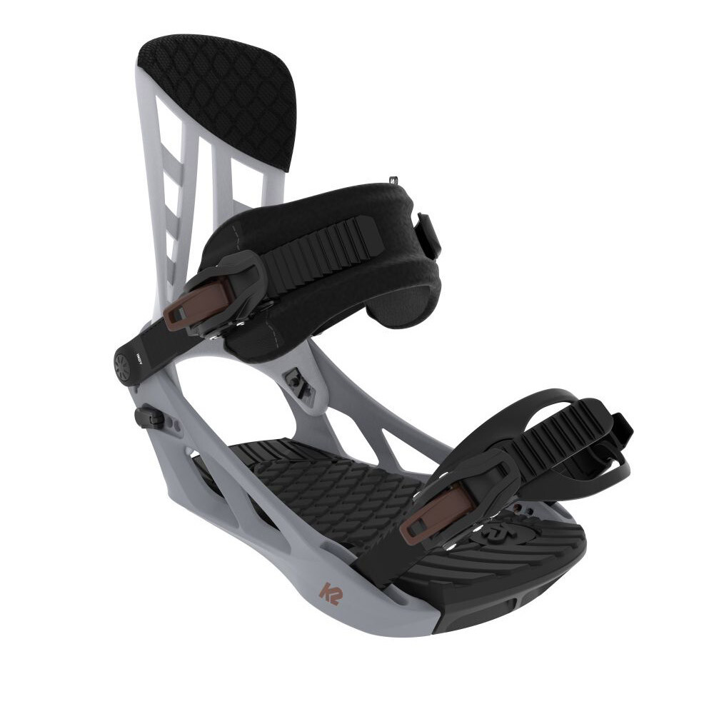 Fixations de snowboard Indy Grey idéales pour les sessions en snowpark et poudreuse