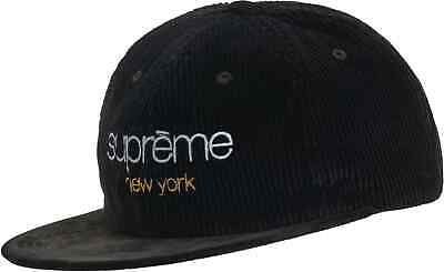 Supreme Classic Logo Corduroy 6-Panel New York Black Cap FW19 One Size NEW  RARE | eBay