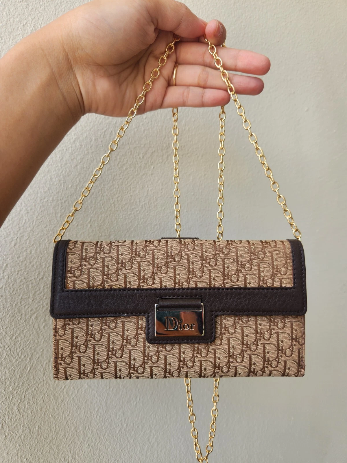 Dior Long Wallet In Brown Can Be Converted As WOC