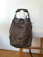 Tasche Schultertasche Beutel Marke Claudio Ferrici Leder grau