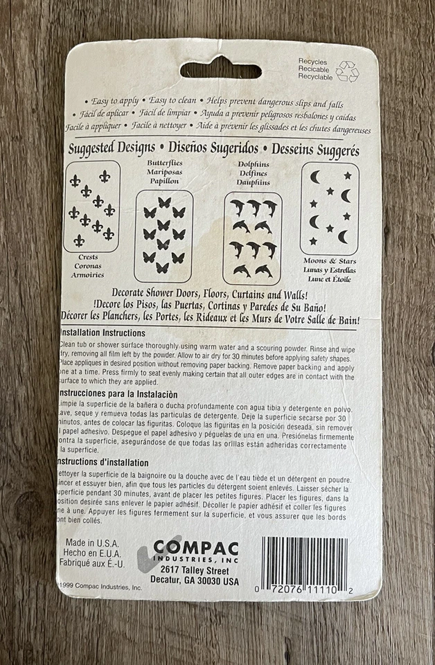 De colección 1999 Safe-T-Shapes, Blue Dolphins - Sellado 10 piezas Ducha antideslizante Nuevo de Lote Antiguo Foto 3 de 3