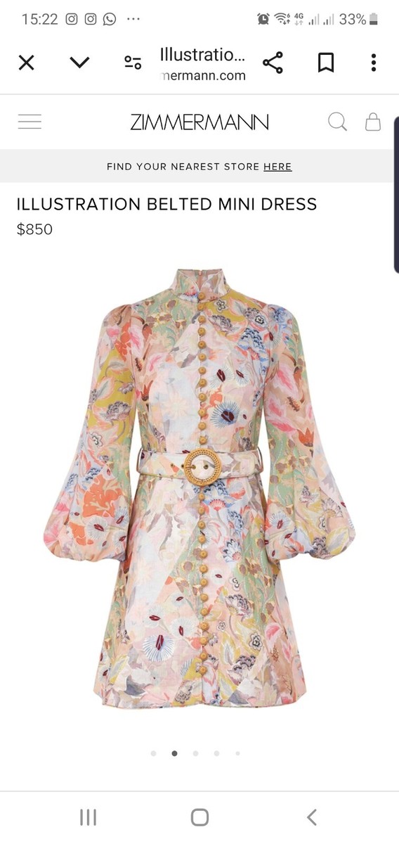 illustration belted mini dress Zimmermann Belted illustration mini dress