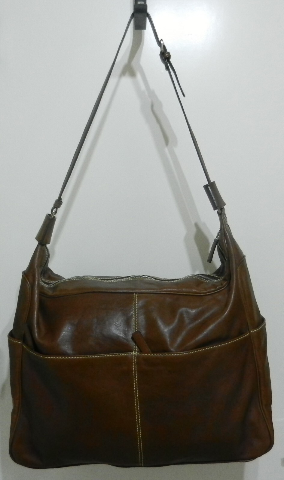 Hidesign vintage Jonty crossbody leather duffle weekend travel bag