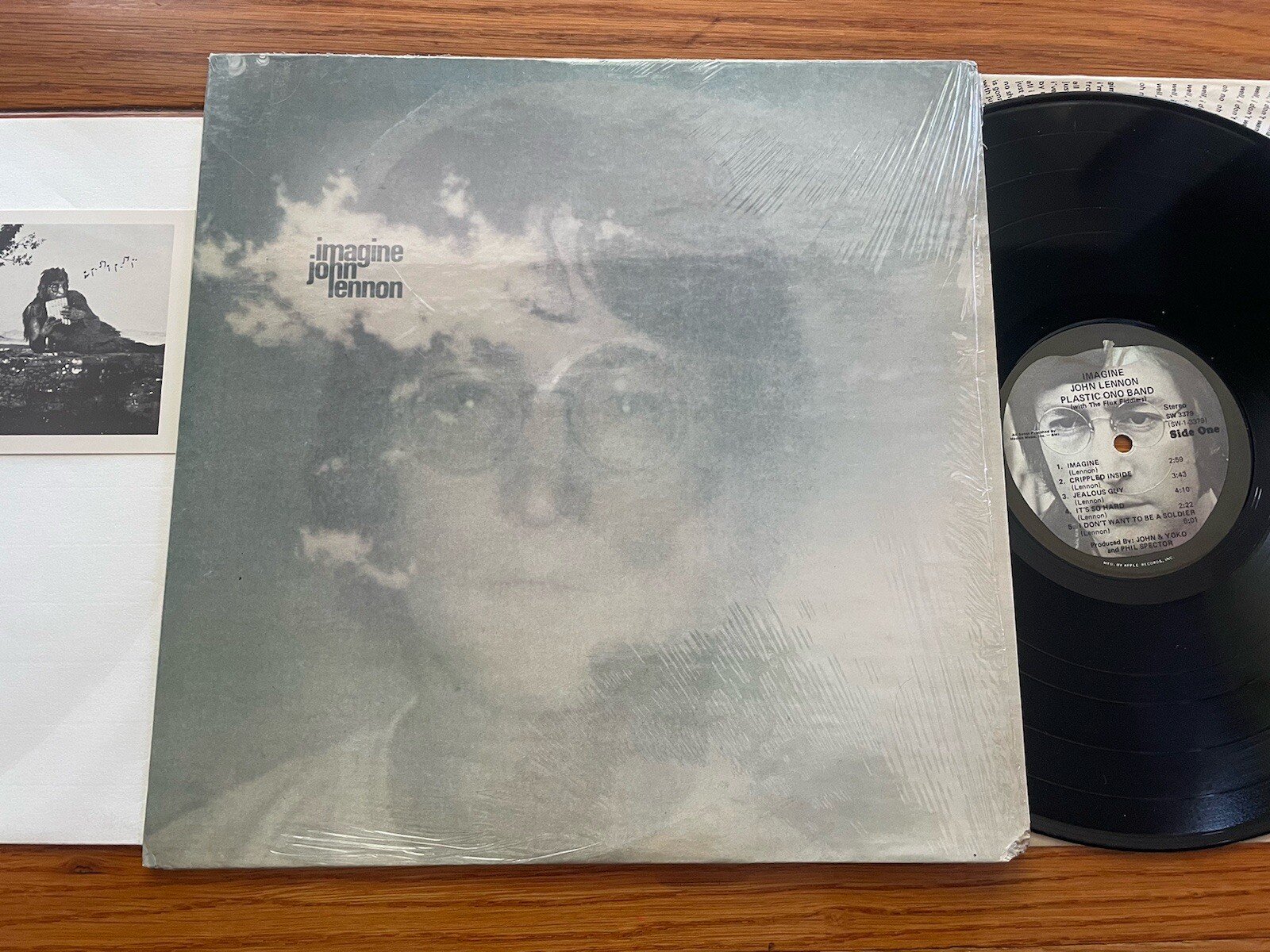 John Lennon lp Imagine OG With Poster & Postcard Vg+ Shrink